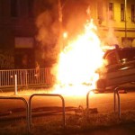 Polizeiauto abgefackelt