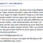 Auto von "Magida"-Organisator demoliert