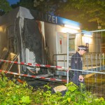 Polizeicontainer angezündet