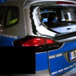 Steine gegen Streifenwagen