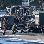 18 Bundeswehrfahrzeuge abgefackelt