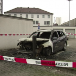 Bundeswehr (Armed Forces) vehicle torched