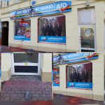 Steine und Farbe gegen AfD-Büro