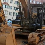 Baustellenbagger ausgebrannt