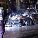 Streifenwagen abgefackelt