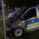 Streifenwagen angezündet