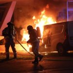 Wisag-Transporter in Flammen