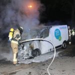 Vonovia-Transporter angezündet, Steine gegen Sparkasse, Graffiti an SPD-Büro