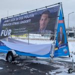 AfD-Werbeanhänger kaputt