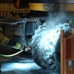 Strabag-Bagger in Brand gesteckt