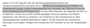 Polizeimeldung "Umstellen"