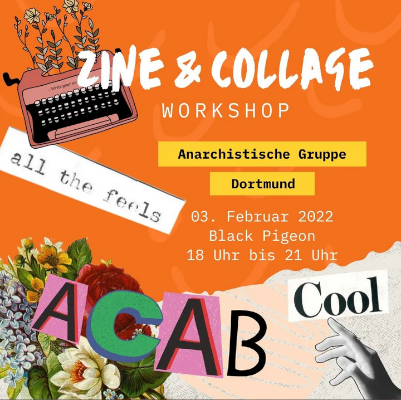 Zine&Collage Workshop am 03.02 von 18 bis 21 Uhr im Pigeon