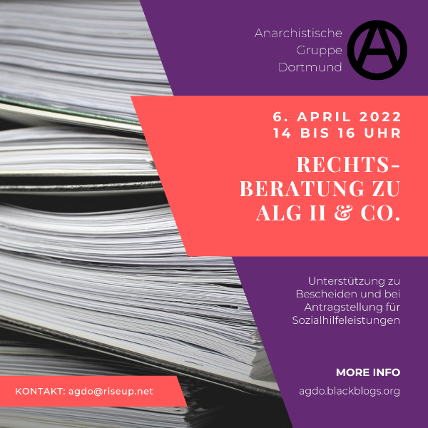 Rechtsberatung zu Alg 2 und Co. am 06.04. von 14 bis 16 Uhr