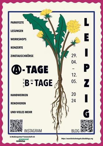 The Poster from the Anarchist Days, a dadelion with text and the date