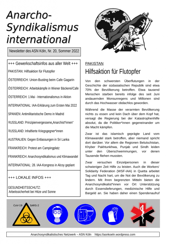 Titel: Anarchosyndikalismus international - Nr.20 - Sommer 2022 (ASN Köln)