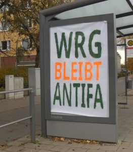 Plakat: WRG bleibt antifa