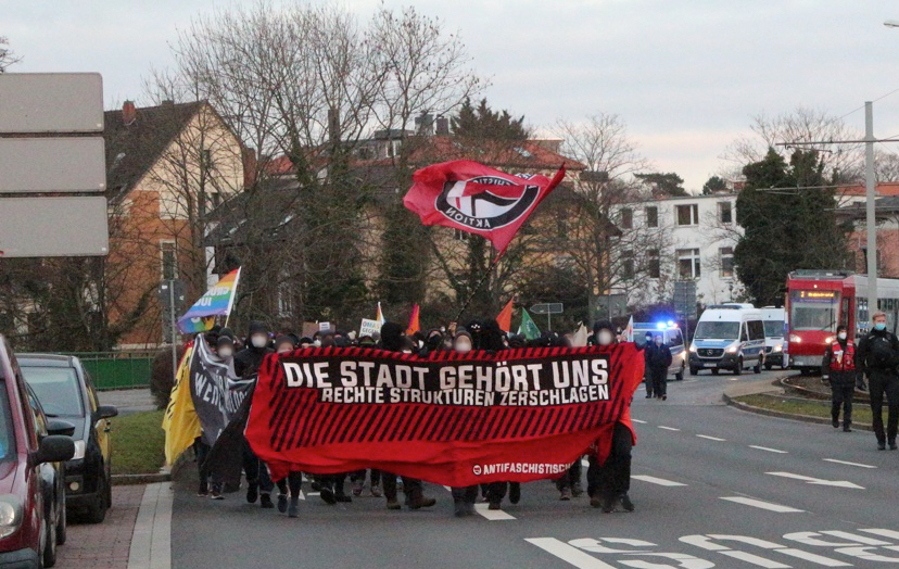 Foto der Antifa-Demo am 23.01 in Braunschweig