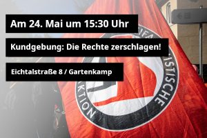 Kundgebung am Antifaschistischen Café am 24.5. um 15:30