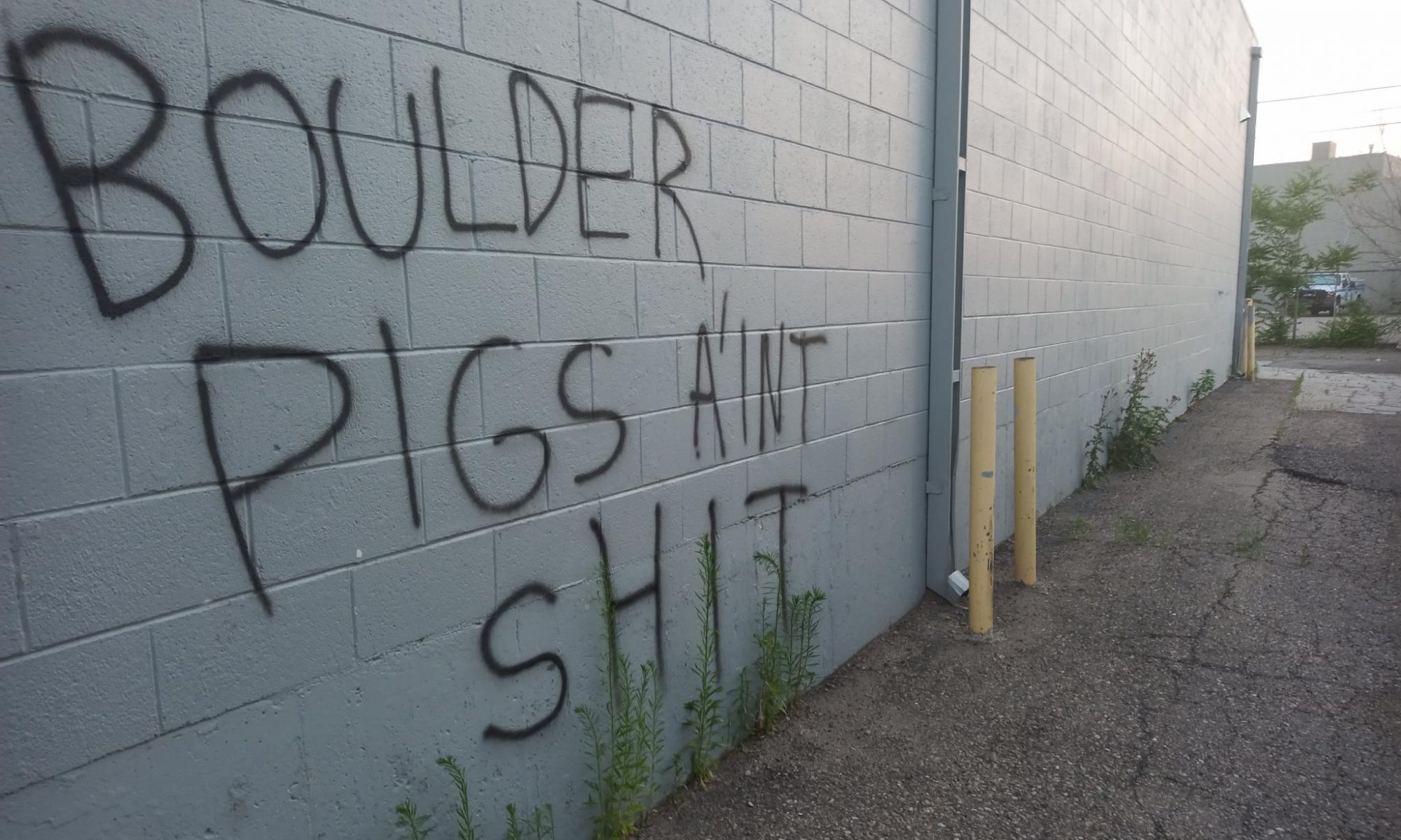 boulder pigs ain't shit with ranger in background - near boulder police department