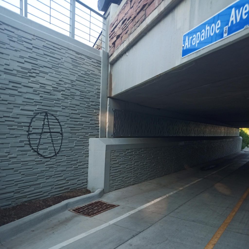 circle A - creek path under arapahoe bridge in central park