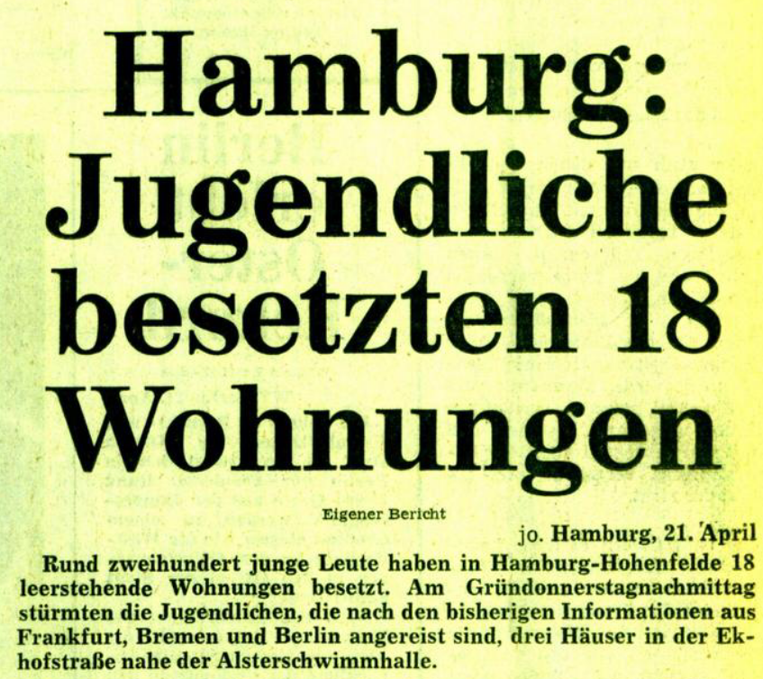 Hamburg: Jugendliche besetzen 18 Wohnungen