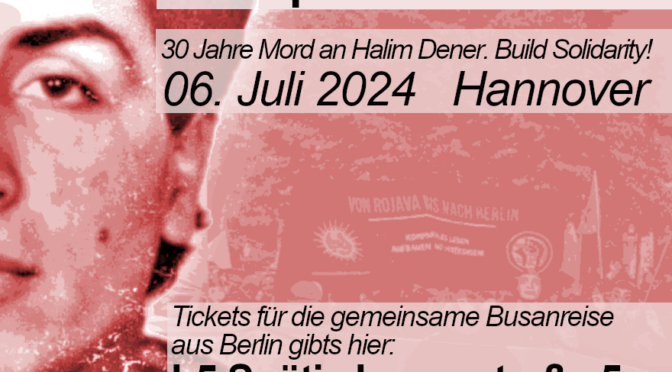 Busfahrten nach Hannover zur Demonstration zum 30. Todestag
