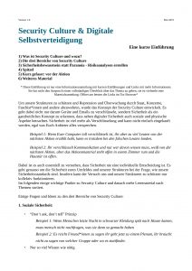 Security Culture Handout von ignite!
