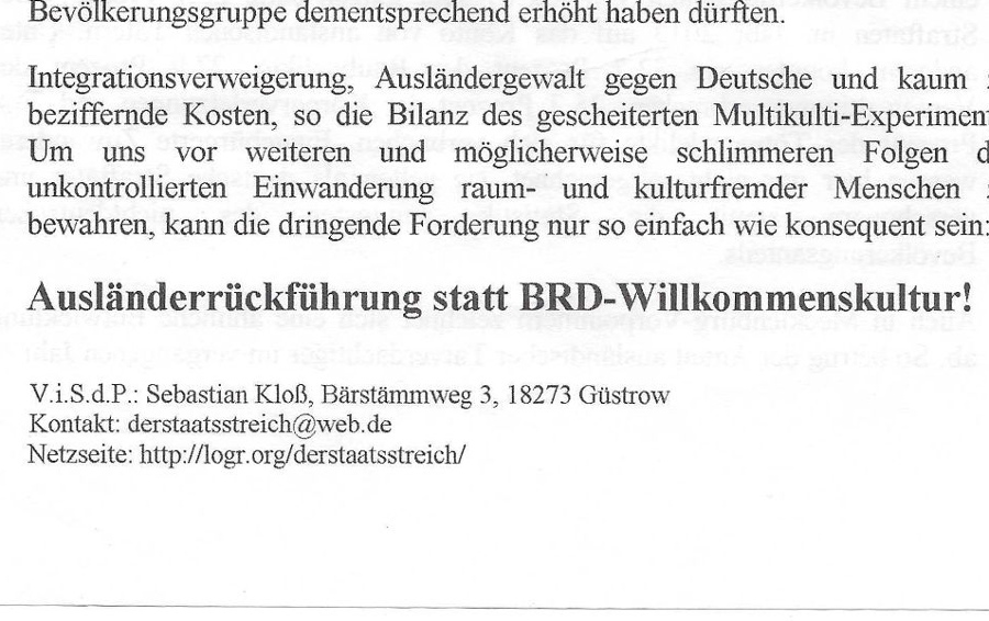 “Ausländerrückführung” statt “Ausländer raus!” – Sebastian Kloß als Verantwortlicher