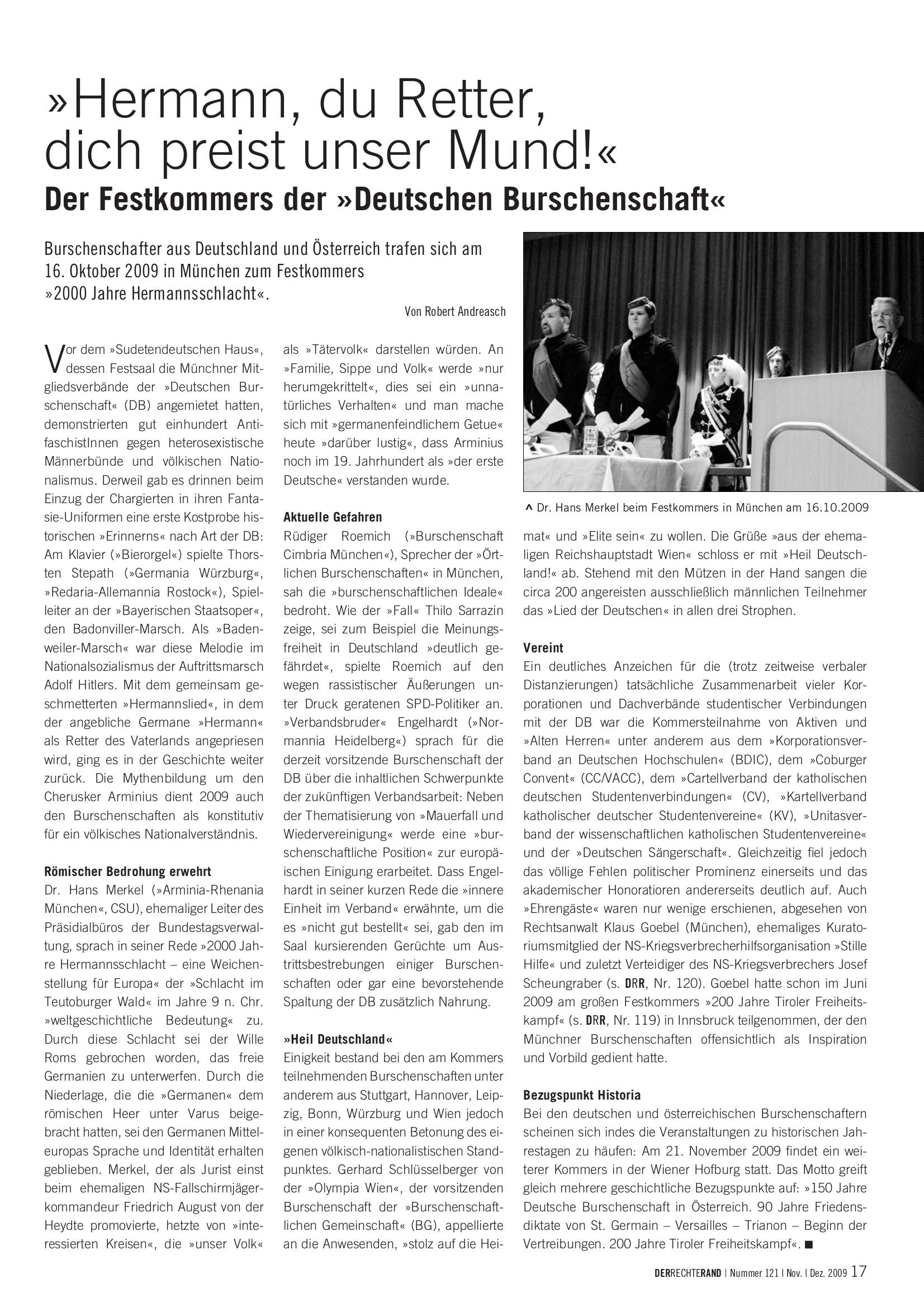 Der Rechte Rand Nr. 121, November/Dezember 2009 Seite 17