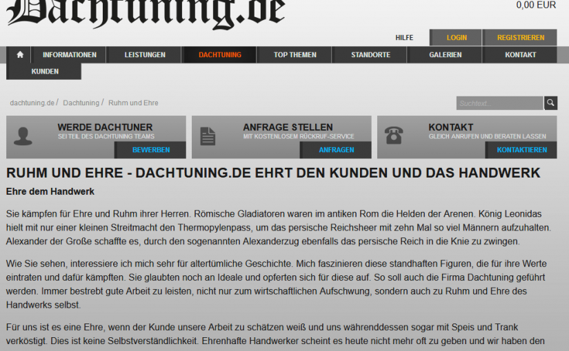 Die Umtriebe von Dachtuning Pannwitt