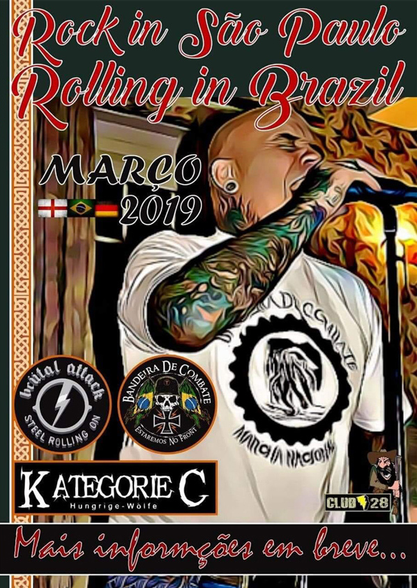 März 2019 – «Kategorie C» auf «Blood & Honour»-Konzert in Brasilien