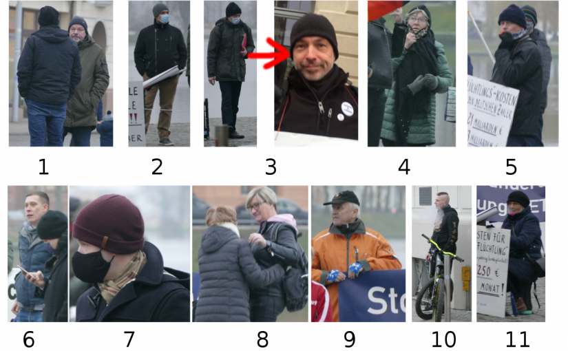 Teilnehmende der Schweriner Nazi-Kundgebung am 10.12.2020