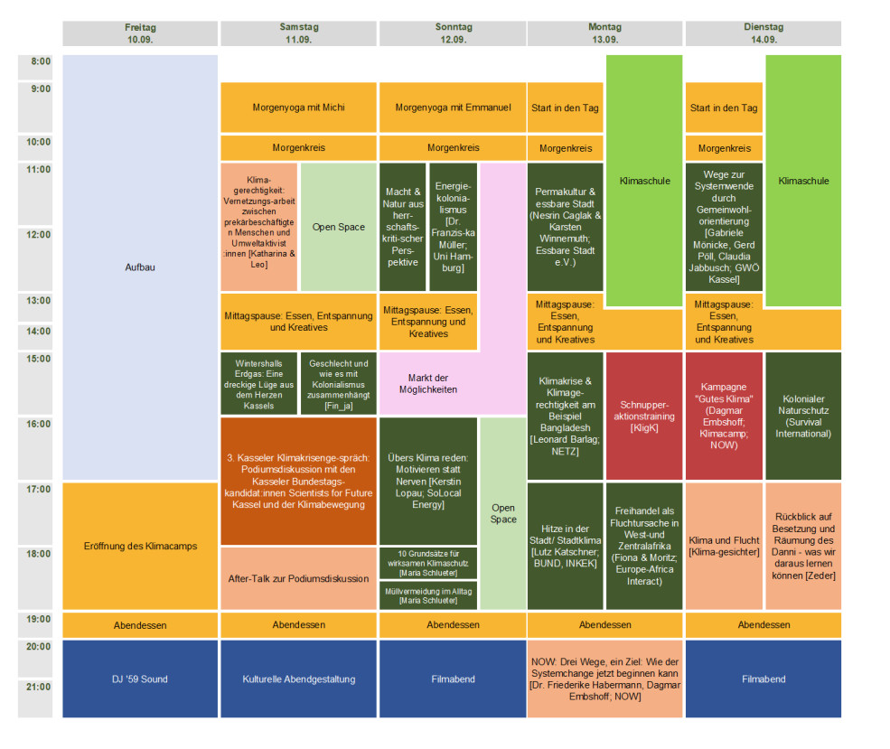 Programm Klimacamp 10.-14.9.