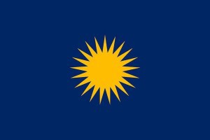 Fahne des Demokratischen Föderalen Systems von Rojava – Nordsyrien