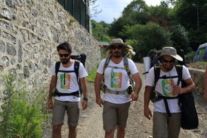 Vedat Çamlı, Mustafa Aksoy und  Resul Kalyoncu auf dem Friedensmarsch nach Şemzinan