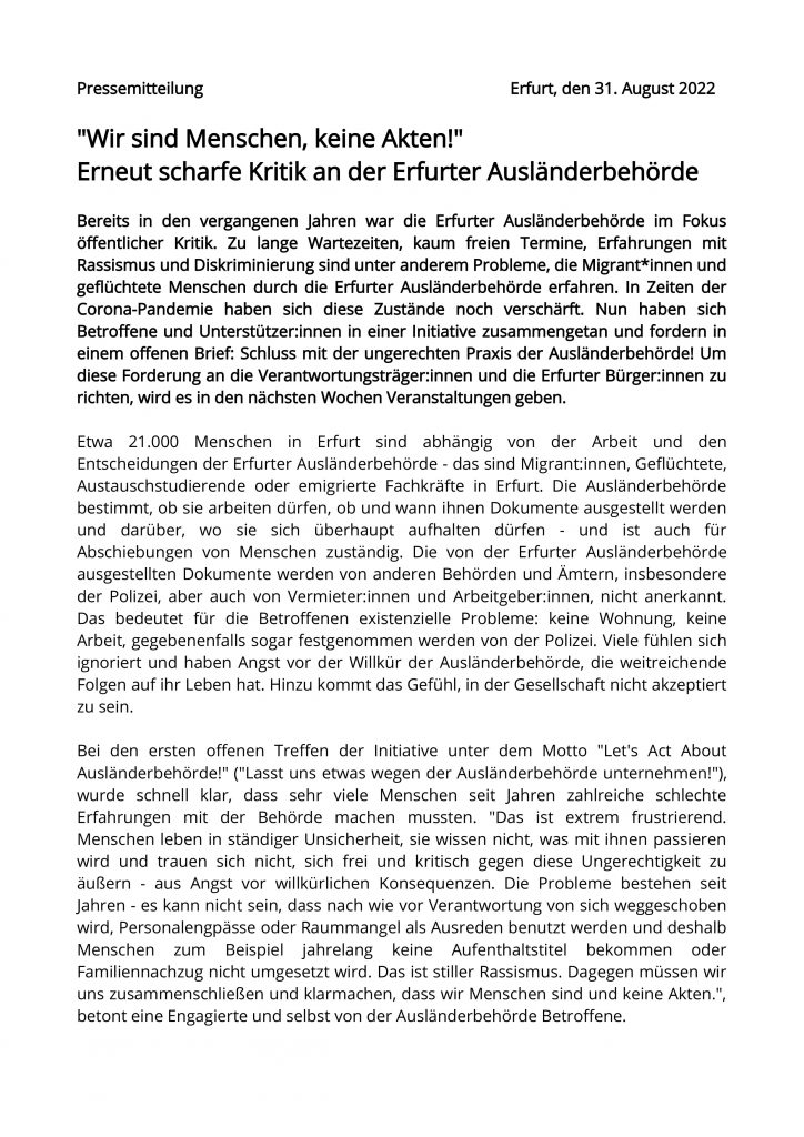 Seite 1 der Pressemitteilung