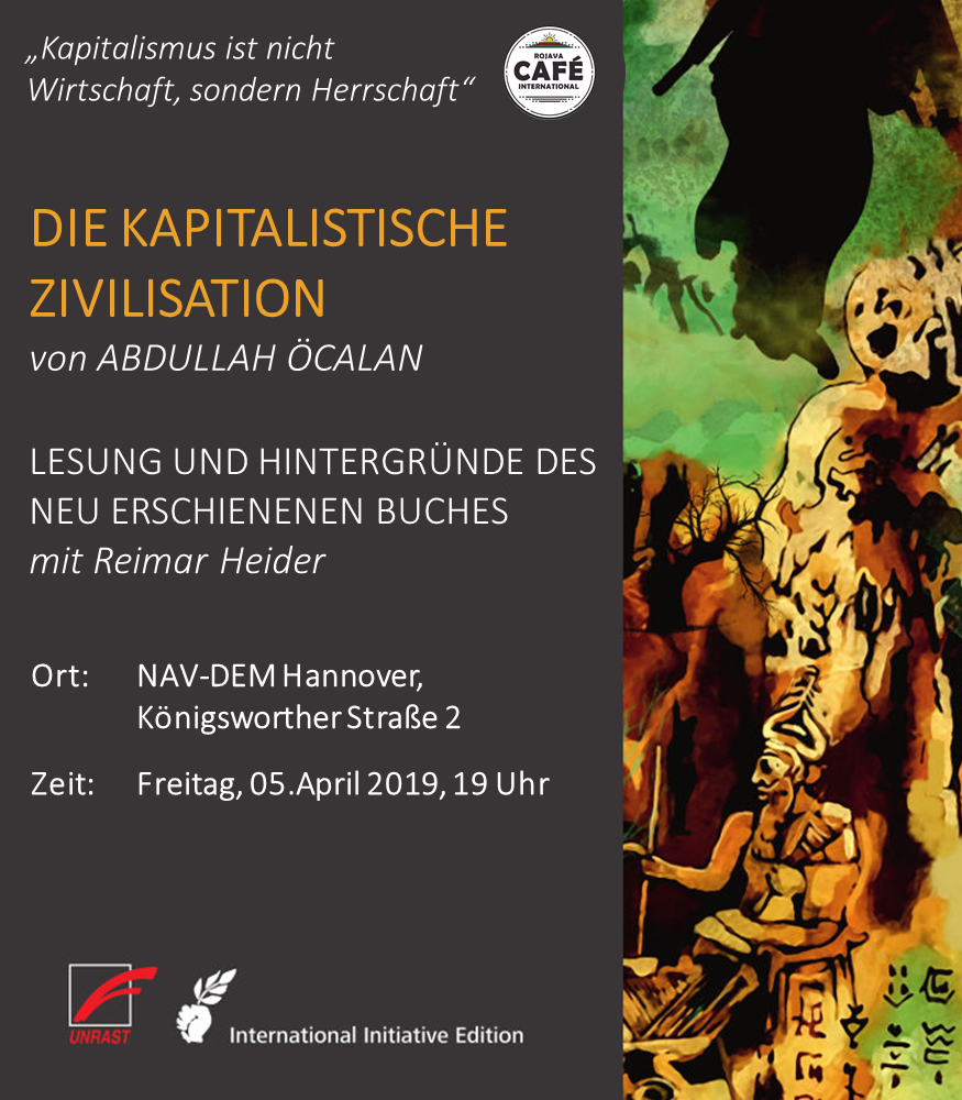 Café Rojava - international Buchvorstellung Kapitalistische Zivilisation Abdullah Öcalan NAV-DEM Hannover
