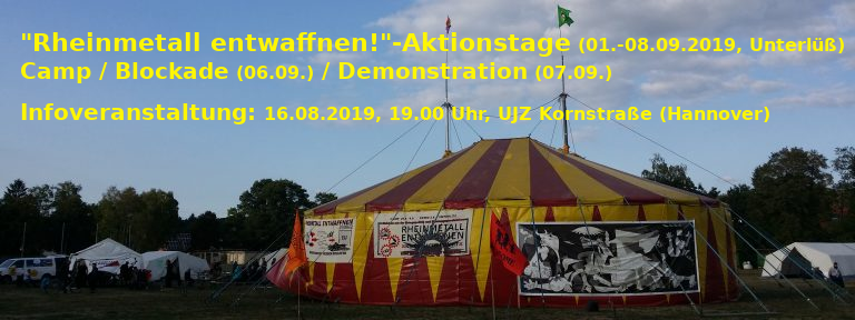 Rheinmetall entwaffnen! 2019 Infoveranstaltung Hannover