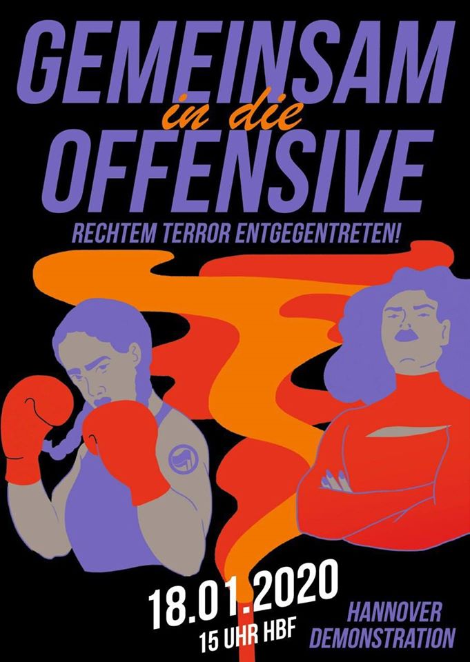 Antifaschistische Demonstration Hannover 18.01.2020 Gemeinsam in die Offensive