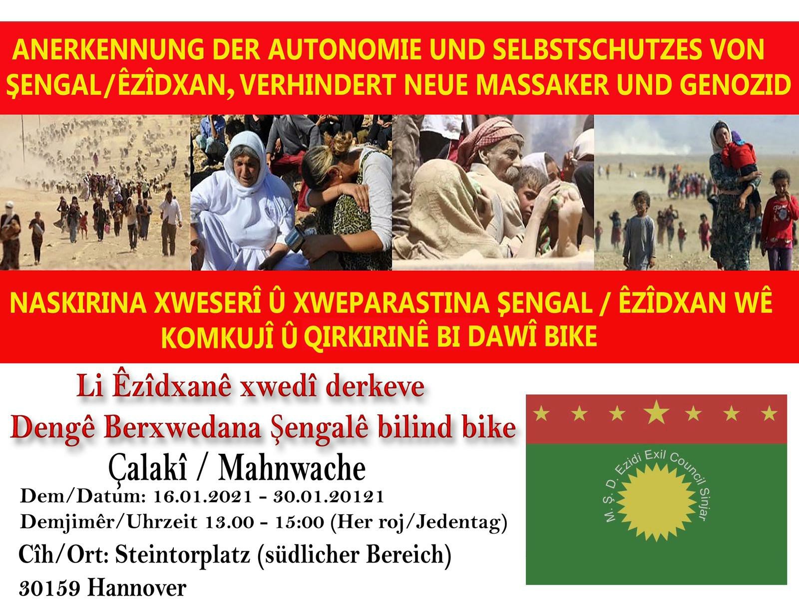 Mahnwache für Şengal Hannover 2021