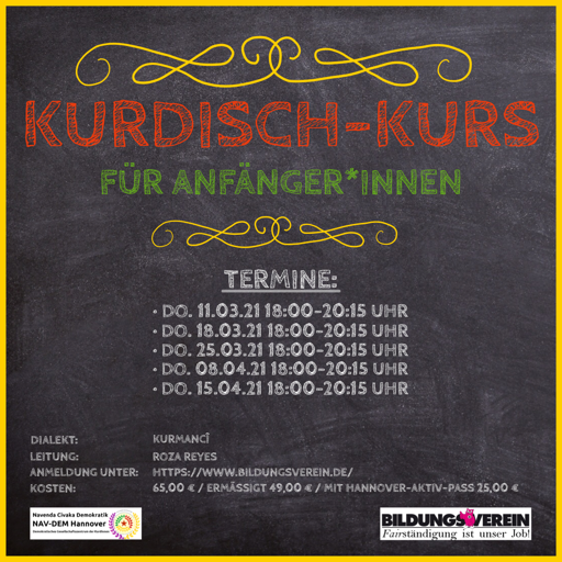 dersa kurdî Kurdisch-Sprachkurs Kurmancî Hannover NAV-DEM Bildungsverein