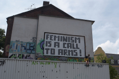 Wuppertal: Demo am 12. Juni 2021, Zwischenkundgebung am AZ Wuppertal mit einem Beitrag der Besetzer*innen.