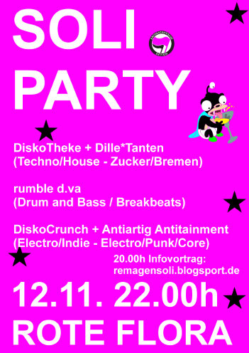 Soliparty in der Roten Flora in Hamburg