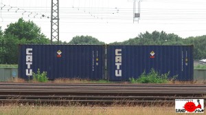 Uranerzkonzentrat am 23.6.2016 am Hafenbahnhof Hamburg Süd