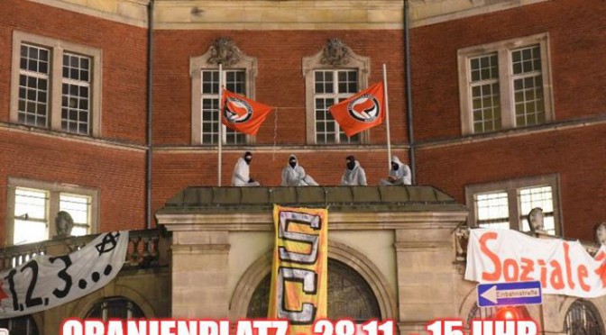 Demonstration gegen die gewaltsame Räumung des sc4a