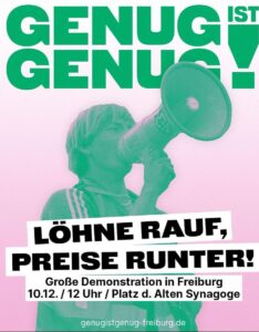 Genug ist genug!
Löhne rauf,
Preise runter!